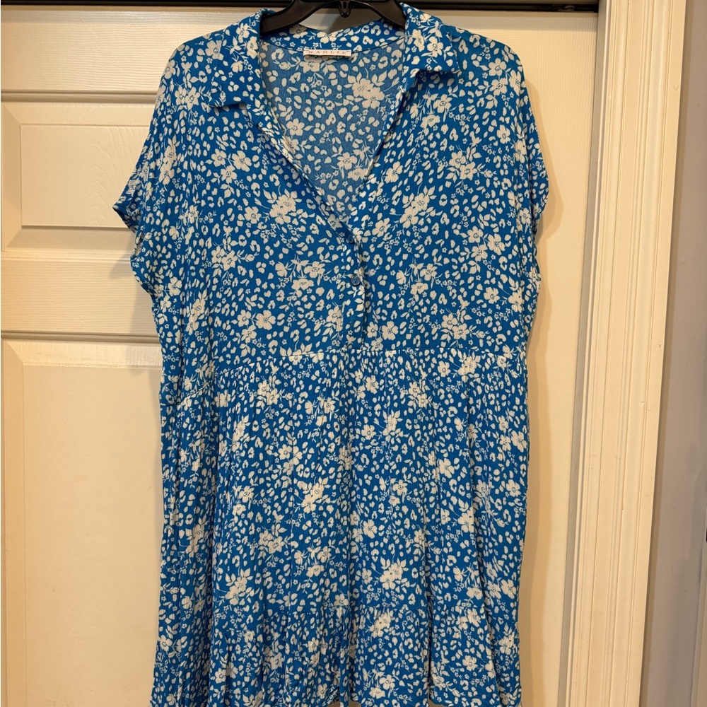 Karlie Blue and White Floral Dress